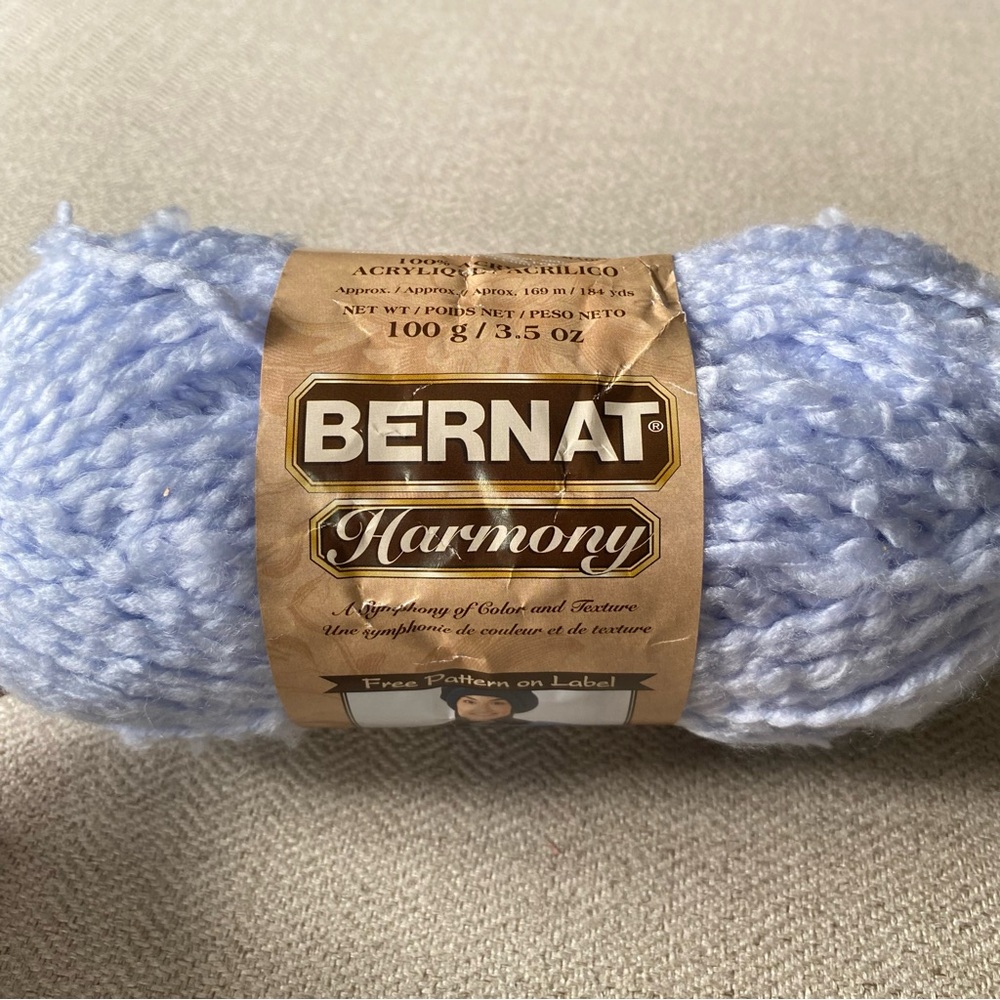 Vintage BERNAT Harmony Yarn “Sky Blue”